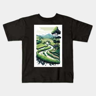 Vietnam Rice Fields Kids T-Shirt